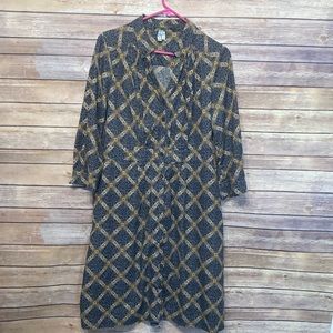 Anthropologie Maeve Soft Corduroy Button Up Dress